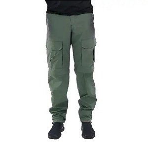 Calça de pesca Mar Negro Lisa Verde 40 c/ ziper joelho