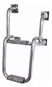 Escada Fixa Baixa em Aluminio Dobravel p/ Embarcacoes - 2 Degraus