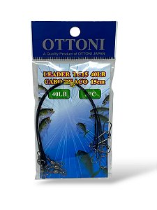 Chicote Leader TC-10 40 libras preto 10cm c/ 5