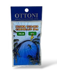 Chicote Leader TC-10 30 libras preto 10cm c/ 5