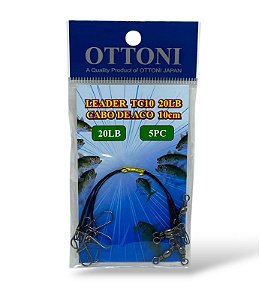 Chicote Leader TC-10 20 libras preto 10cm c/ 5