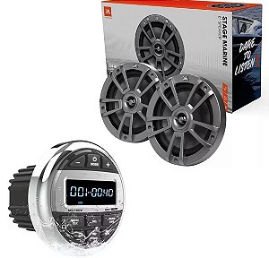 Som marinizado Multimídia à prova d água + Par de alto falantes JBL 6.0 pol