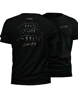 Camiseta Presa Viva Casual Line PSVA CICHLA GANG M 100% Algodão  Preto
