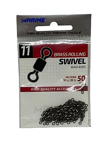Girador cartela Marine Sports Brass Rolling Swivel nº 11 com 50 pç 16 kg 35 lb