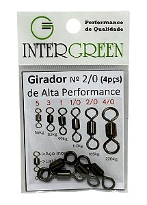Girador Black Intergreen 2/0 (4pçs) Alta performance
