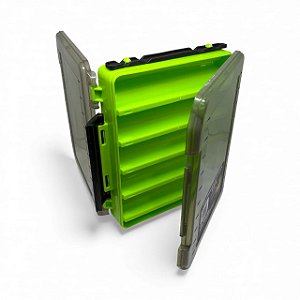 Caixa de Pesca Organizadora Sumax 20x17.5x5cm 10 divisórias LB-2506-VD VERDE