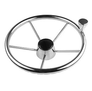 Volante inox 5 raios 35 cm de dianteiro 1/2 polegada com knob