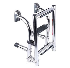 Escada inox dobrável para barcos 2+1 degraus