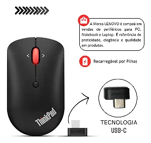 Mouse sem fio Lenovo ThinkPad USB-C