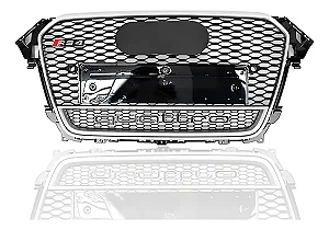 Grade Colmeia A4 B8.5 Estilo RS4 Quattro Chrome (2013-2016)