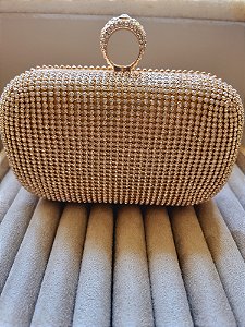 Clutch Dourada Cravejada de zircônia