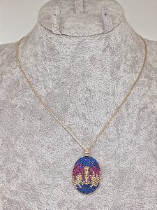 Promoção Nossa Senhora cravejado zircônia banho ouro amarelo 18k