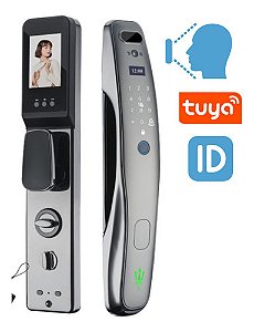 Fechadura Digital Tuya Biometria Card Reconhecimento Facial