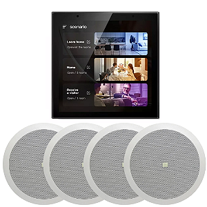 Kit Amplificador Parede Som Painel Tuya + 4 Caixas Jbl 6fr2r
