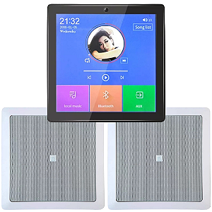 Kit Amplificador Parede Bt Som Ambiente + 2 Caixas Jbl 6FR1Q