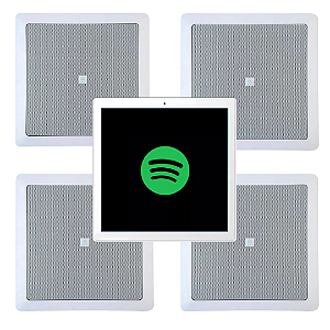 Kit Amplificador Parede Som Painel Tuya + 4 Caixas Jbl 6fr1q