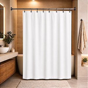 Cortina de Box Com Ganchos 1,38m x 1,98m - Branca