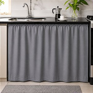 Cortina para Pia de Cozinha - Cinza