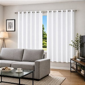 Cortina Black- out com ilhos 280m x 140m - Branca