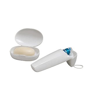 Kit Porta Escova Dental e Saboneteira - Branca
