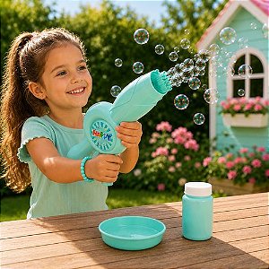 Lança Bolha de Sabão Infantil Automático - Azul