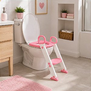 Assento Redutor Infantil com Escada - Rosa