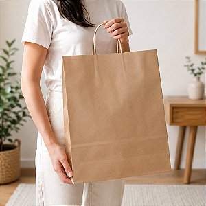 Kit 10 Sacola Kraft Tamanho G - Parda