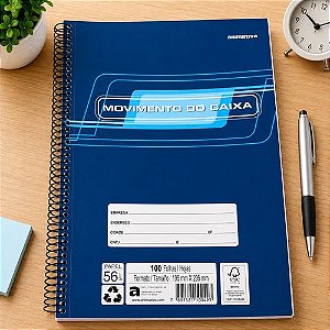 Livro Movimento de Caixa de 100 Folhas - Azul
