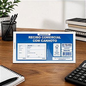 Bloco Controle de Recibo 50 Folhas -Azul