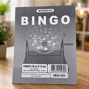 Cartela de Bingo 96 Folhas - Cinza