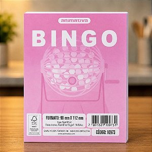 Cartela de Bingo 96 Folhas - Rosa