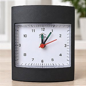 Relógio de Mesa Quadrado 10cm - Preta