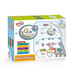 Mobile Musical Berço Bebê Controle Remoto Projetor Luz Estrelas Rotação 360