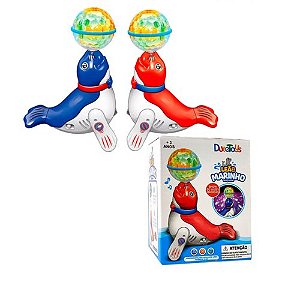 Leão Marinho Dançarino Brinquedo Luz Música Rotação 360°