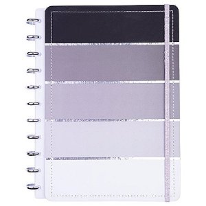 Caderno Listral Preto Disco Reposicionável Capa Dura Disko Médio M