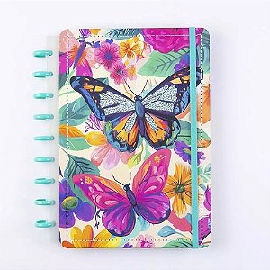 Caderno Butterfly Disko Capa Dura Médio M Disco Reposicionável