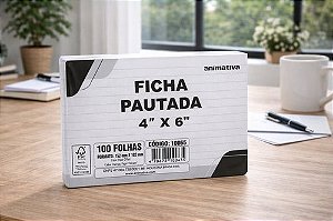 Ficha Pautada 4'' x 6'' 100 Folhas