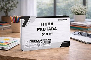 Ficha Pautada 5'' x 8'' 100 Folhas