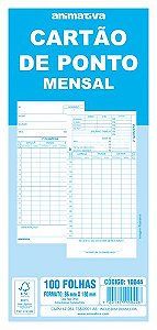 Cartão de Ponto Mensal 100 Folhas
