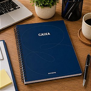 Livro Caixa Grande 100 Folhas - Azul