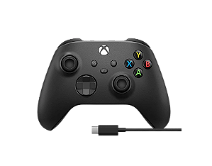 Controle Xbox-Series S/X - Xbox-One S/X - Preto com cabo, Original Microsoft
