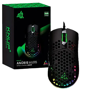 Mouse Gamer Knup Anúbis 12800 DPI Óptico RGB Com Fio Modelo KP-MU015 Preto