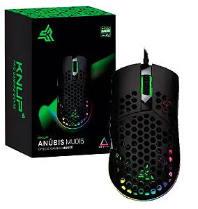 Mouse Gamer Knup Anúbis 12800 DPI Óptico RGB Com Fio Modelo KP-MU015 Preto