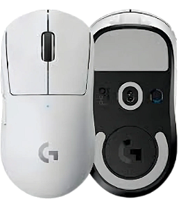 Mouse Gamer Sem Fio Logitech G PRO X SUPERLIGHT 2 DEX com Tecnologia LIGHTSPEED, Design Assimétrico para Destros, 5 Botões Programáveis, Sensor Hero 2 com DPI de 44K, Recarregável - Branco