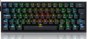 Teclado Gamer Redragon Bluetooth Mecânico Fizz Pro Rgb Switch Blue