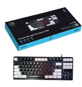 Teclado Gamer Rgb Led Com Fio 88 Teclas Semi Mecânico Usb Preto Português Brasil