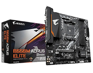 Placa Mae Gigabyte B550m Aorus Elite Am4 Ddr4 Hdmi M-atx Cor Preto