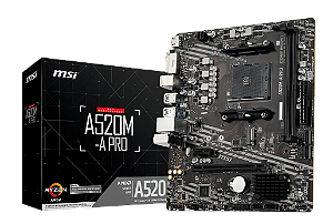 Placa-mãe Msi A520m-a Pro Am4 Matx Ddr4 Hdmi Dvi M.2