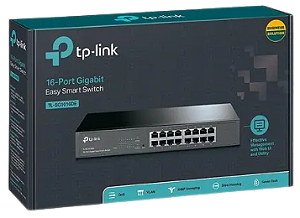 Switch 16 Portas Gigabit 10/100/1000 RACK/DESK TP-LINK TL-SG1016D