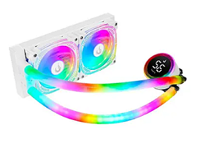 Water Cooler Rise Mode Aura Ice, ARGB, 240mm, AMD/Intel, Branco - RM-WAI-02-ARGB
